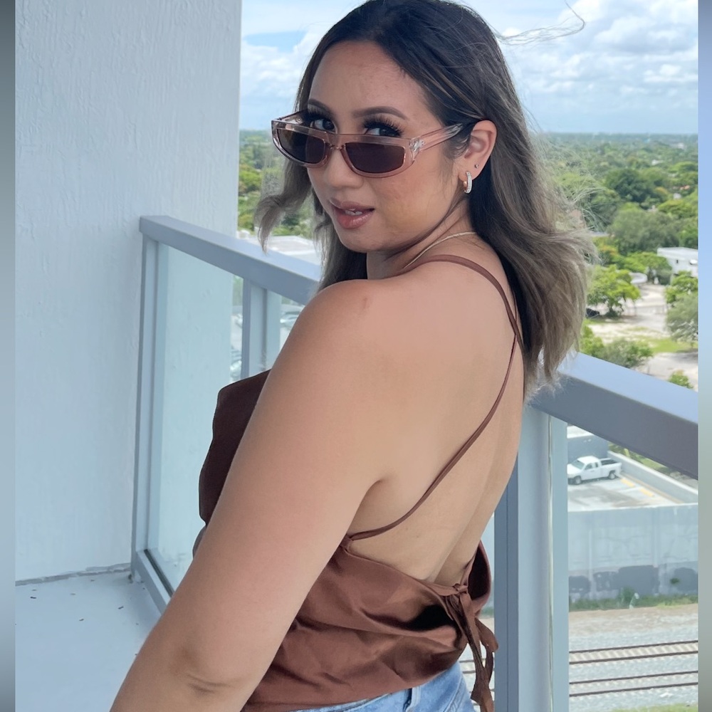 Open Back/Criss Cross Satin Top